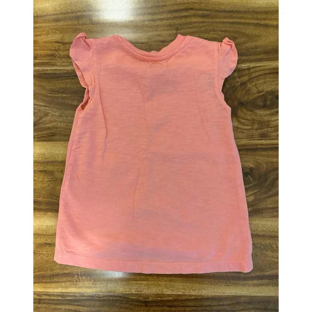 Three Primary Flutter Sleeve Tops, Lavender, Guava & Rainbow Stripe, Size 3T